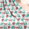 thumbnail image 3 of White Cartoon Cute Dinosaurs Pattern Blanket,Comfortable Soft Flannel Throw Blanket,All Season,Warm Lightweight Blankets for Sofa Bed Couch Living Room Chair,50"x60", 3 of 4