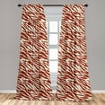 thumbnail image 4 of Ambesonne Retro Curtains, Monochrome Wild Cat Pattern, Pair of 28"x63", Paprika and White, 4 of 4
