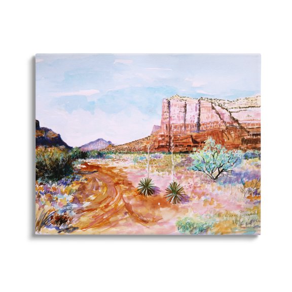 Stupell Industries Modern Desert Mesa Nature Painting Gallery Wrapped Canvas Print Wall Art, 20 x 16