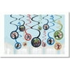 "Superhero Spiral Spectacular: Marvel Avengers Powers Unite 5" Hanging Decorations - 12 Count Colorful Party Decor for Fans"