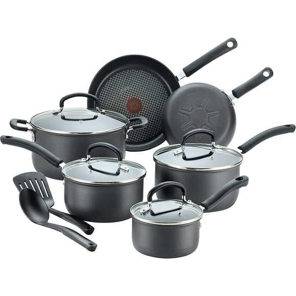 T-fal Batterie de Cuisine Antiadhésive Anodisée Dure Ultime 12 Pcs