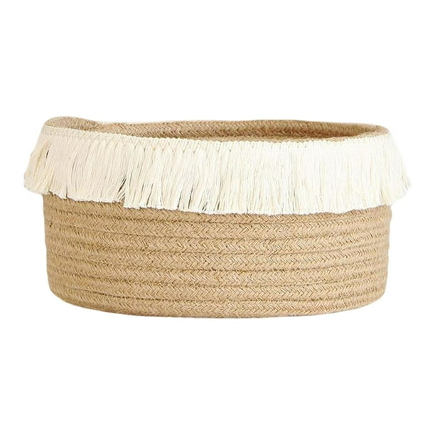 Cesta de almacenamiento de cuerda de Algodón Gloria con borla L