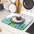 thumbnail image 5 of Winter Forest Dish Drying Mats - Snowflake Birds Dish Drainer Mat 16x18 Welcome Christmas Dish Draining Mat Watercolor Wildlife Tree Drying Pad for Kitchen Counter Sink, 5 of 6