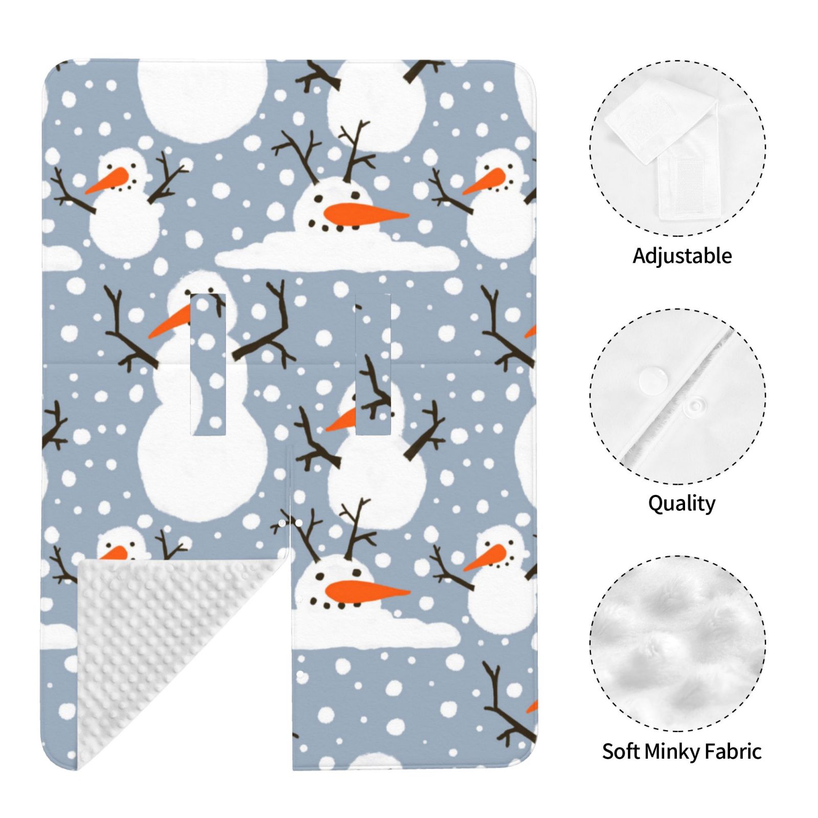 Car Seat Cover Baby - Happy Snowmen Snowfall Breathable Infant Car Seat Cover for Baby Carseat, Lightweight Comfort Baby Essentials Must Haves Newborn Stuff for Girl Boy