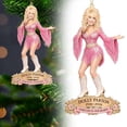 thumbnail image 6 of Dolly Memorial Hanging Ornament, Vintage 2D Flat Acrylic Singer Player Pendant with Microphone for Holiday Home Decoration, Christmas Tree Holiday Decor for Country Music Fans Music Lovers, 6 of 6