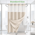 thumbnail image 5 of Psoiuetr Beige Linen Shower Curtain No Hook with Snap-in Fabric Liner Hotel Shower Curtain with See Through Top Window 72" W x 75" L, 5 of 6