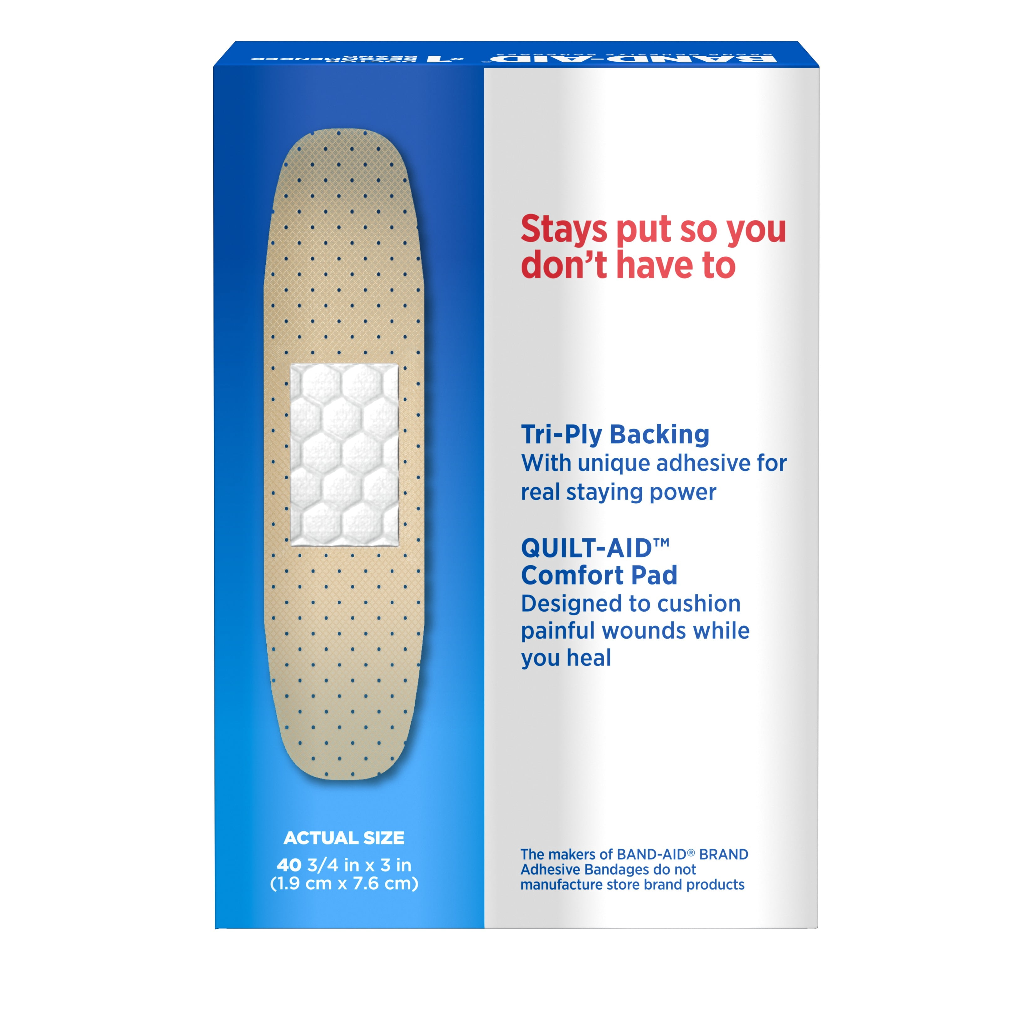 Band-Aid Brand Tru-Stay Sheer Strips Adhesive Bandages, All One Size, 40 ct (Pack of 6)