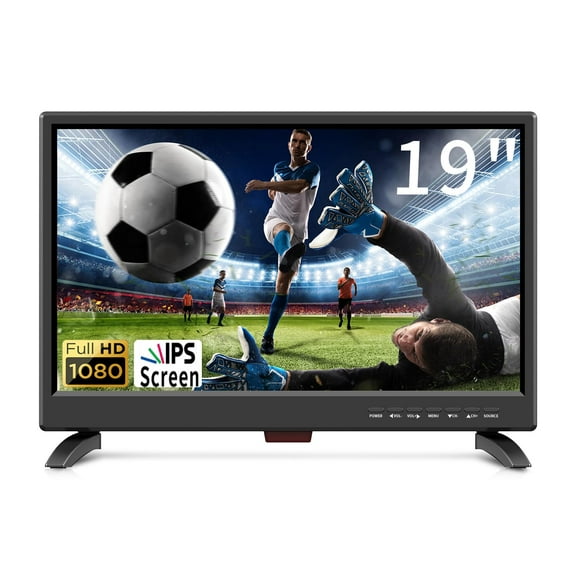 Feihe 19 Inch HD LED Flat Screen TV 1080p IPS Display w/Digital Dual Tuners ATSC/HDMI/VGA/AV/USB, 12 Volt RV TV Built in Dual Speakers Suitable for Kitchen/RV/Caravan and Boat