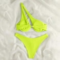 thumbnail image 4 of asdoklhq Womens Swim Shorts Ladies' Split Shoulder Steel Support Bikini Solid Color Two-piece Swimsuit Yellow S, 4 of 6