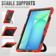thumbnail image 4 of for Samsung Galaxy Tab S10 FE Plus 2025 Kids Case Heavy Duty Rugged Shockproof Silicone Hybrid Protective Case Cover Rotating Ring Stand Hand Grip+Pencil Holder+Screen Protector, Red+Black, 4 of 6