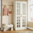 thumbnail image 4 of Armoire à Chaussures de 71 Pouces de Hauteur avec Portes, Armoire de Rangement à Chaussures à 8 Niveaux avec Tablettes Ajustables, Organisateur de Chaussures Moderne Armoire à Chaussures pour Entrée, Blanc, 4 of 9