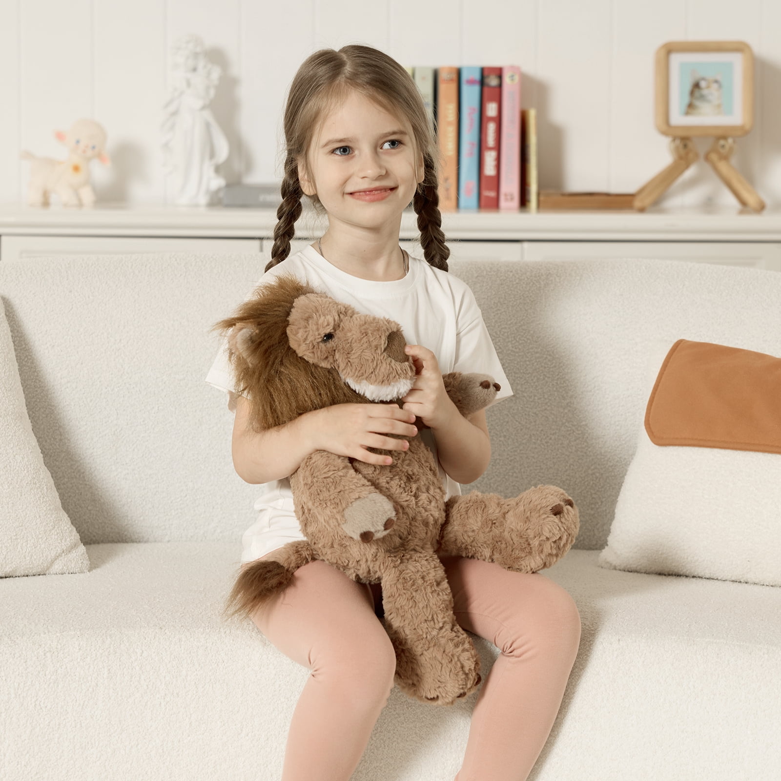MorisMos 17.7-inch Adorable Lion Stuffed Animal,Soft Stuffed Lion Plush Toy