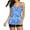 Wave Blue, variant on Zando Plus Size Tankini Swimsuits Suit for Women Floral Bandeau Push Up Tankini Top with Boy Shorts Floral Pink White 3XL