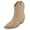 Camel Nubuck, variant on Women Ankle Boots Western Cowboy Slip On Short Block Heel Pointed Toe Cowgirl Stitched Booties INCITY-S White 7.5