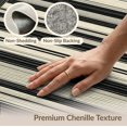 thumbnail image 6 of ODIKA 9'x12' Washable Area Rug Non-Slip, Chair-Friendly Farmhouse Horizontal Lines Doormat Varied Width Striped Border for Dining Room, Basement, Large Office, 6 of 7