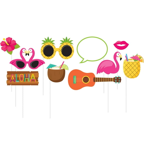 Luau Photo Booth Props, 10 pk