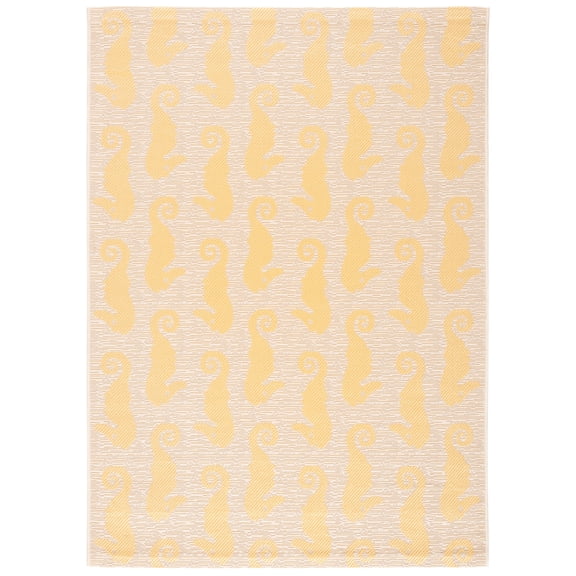 Safavieh Courtyard Warwick Nautical Indoor/Outdoor Area Rug, Beige/Yellow, 4' x 5'7"