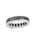 thumbnail image 4 of Eternity Stackable Black Cubic Zirconia Ring .925 Sterling Silver Band Jewelry Female Male Size 7, 4 of 4