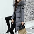 thumbnail image 4 of LoyisViDion Coat Women Solid Casual Thicker Winter Slim Down Lammy Jacket Coat Overcoat Gray 6(M), 4 of 6