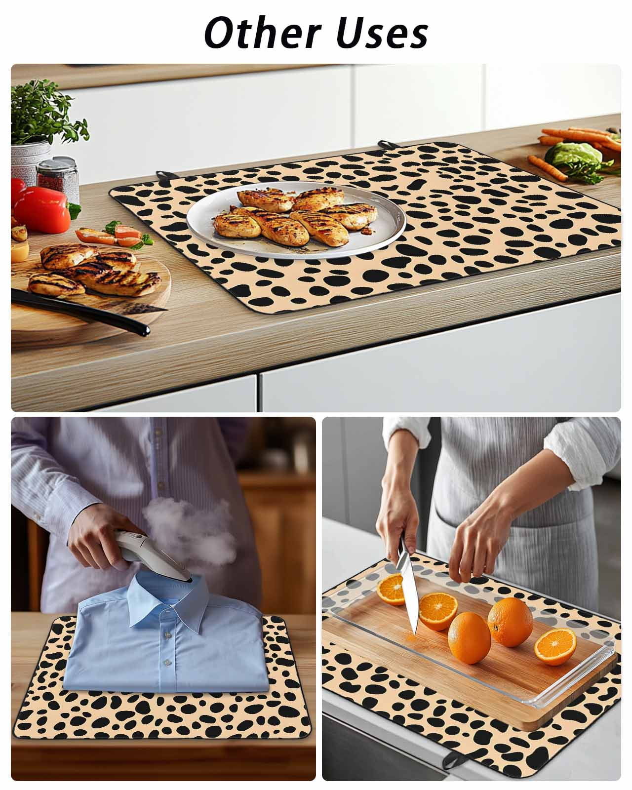 Stove Top Covers for Electric Stove, Black Beige Modern Glass Stovetop Cover Protector, Abstract Art Retro Induction Cooktop Protector Oven Mat for Kitchen Countertop 24"x21"