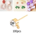 thumbnail image 4 of 100 piezas de pendientes de de imitación con bucles para pendientes, halzgos para niñas Oro 4mm Zulema Pendientes Postes con Lazo, 4 of 8