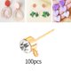 thumbnail image 4 of 100 pendientes de diamantes de imitación con pasadores y bucles para hacer joyas, dorados para niñas Oro 4mm 100Uds, 4 of 9