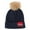 Navy, variant on David & Young Blessed Plaid Patch Knit Winter Beanie with Pom (Women)