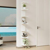 7-Tier Floating Shelf Unit - LED Remote Control Display Shelves