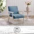 thumbnail image 2 of Posh Living Alton Traditional Fabric & Solid Wood Armchair in Light Blue/Cream, 2 of 9