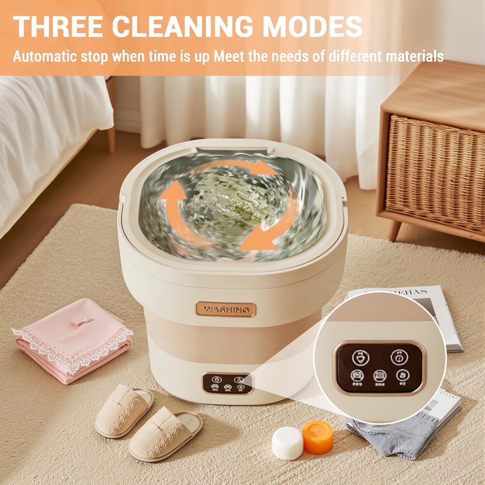 Luku 12L Mini Folding Washing Machine, Portable Collapsible Washer & Dryer for Underwear, Baby Clothes