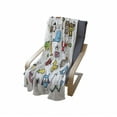 thumbnail image 4 of Cartoon Soft Flannel Fleece Throw Blanket, Arrangement Style Animals Drawn in Child Friendly Manner Fun, Cozy Plush for Indoor and Outdoor Use, 60" x 80", Multicolor, by Ambesonne, 4 of 6