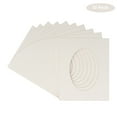 thumbnail image 2 of Textured White Acid Free 6x7.5 Oval Picture Frame Mat with White Core Bevel Cut for 3x5 Pictures -, 2 of 3