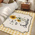 thumbnail image 5 of Sunflowers Area Rug 4'x6', Yellow Floral Botanical Checkered Rustic Washable Non-Slip Rugs, Low Pile Large Carpet for Living Room Bedroom Dining Room Kitchen Office Indoor Mat, 5 of 9