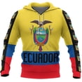 thumbnail image 4 of Nueva moda, sudaderas con capucha para hombre y mujer con la bandera nacional de Ecuador, sudaderas con capucha con estampado 3D y emblema ecuatoriano para uso diario y fitness, 4 of 5