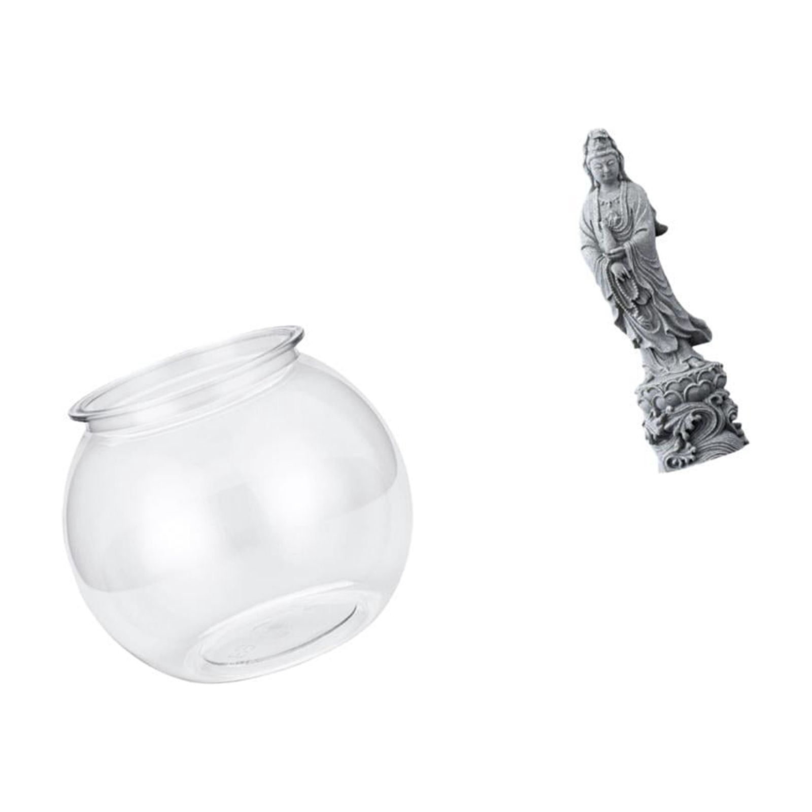 Desktop Aquarium Tank Transparent Small Fish Bowl Vase Compact Size for Office Home Living Room Decor