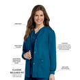 thumbnail image 3 of Landau Veste de Blouse Médicale pour Femmes à 4 Poches : Coupe Classique Décontractée, Col Rond, Boutons Pression devant et Poignets en Tricot 7525, 3 of 6