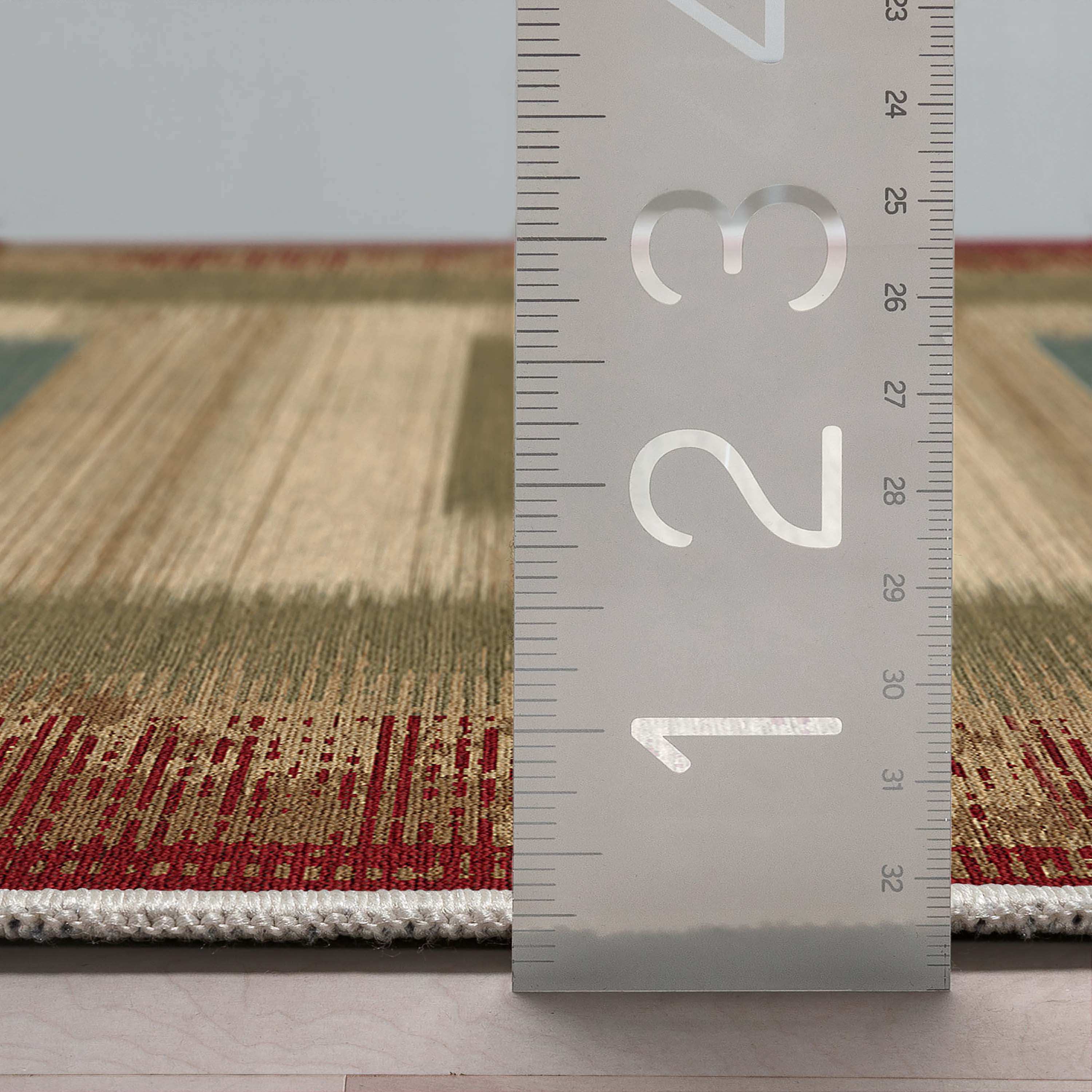 Well Woven Apollo Border Contemporary Red 7'7" x 9'10" Area Rug for Living Room Dining Room Bedroom and Kitchen