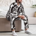 thumbnail image 5 of Mens Pajamas Set, Parrot leaves shadow Button Down Long Sleeve Loungewear Sleepwear Pjs sets for Men, 5 of 5