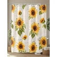thumbnail image 4 of Retro Sunflower Shower Curtain, Vintage Flower Leaf Farmhouse Waterproof Shower Curtain Set with 12 Hooks Lightweight Washable Fabric Shower Curtains for Bathroom 48x72 Inches, 4 of 6