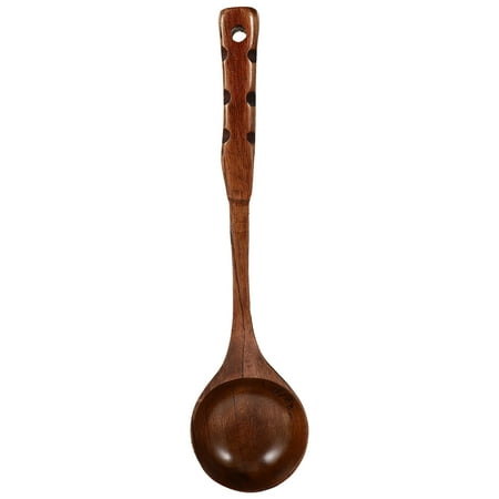 

NISHUNA Simple Wooden Spoon Long Handle Soup Spoon Porridge Spoon Kitchen Cooking Spoon