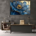 thumbnail image 6 of Mudket Canvas Wall Art Framed Ready to Hang, Blue Flower Gold Canvas Print, Abstract Floral Wall Decor Artwork for Living Room Bedroom Entryway Office, Botanical Pictures - 12"L x 8"W, 6 of 10