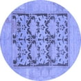 thumbnail image 1 of Ahgly Company Indoor Round Oriental Blue Traditional Area Rugs, 4' Round, 1 of 4