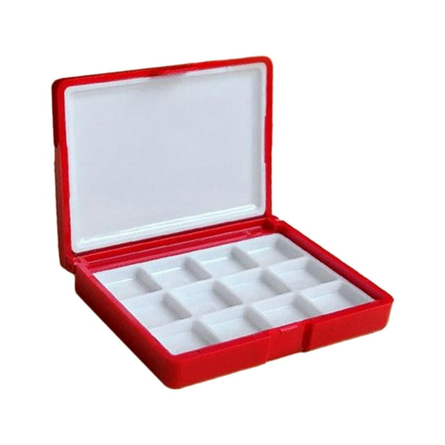 Paleta en caja de acuarela vacía, paleta en caja de pintura de acuarela, multiusos con área de mezcla, práctica paleta de pintura para pintores , Un Un 12 cuadrículas