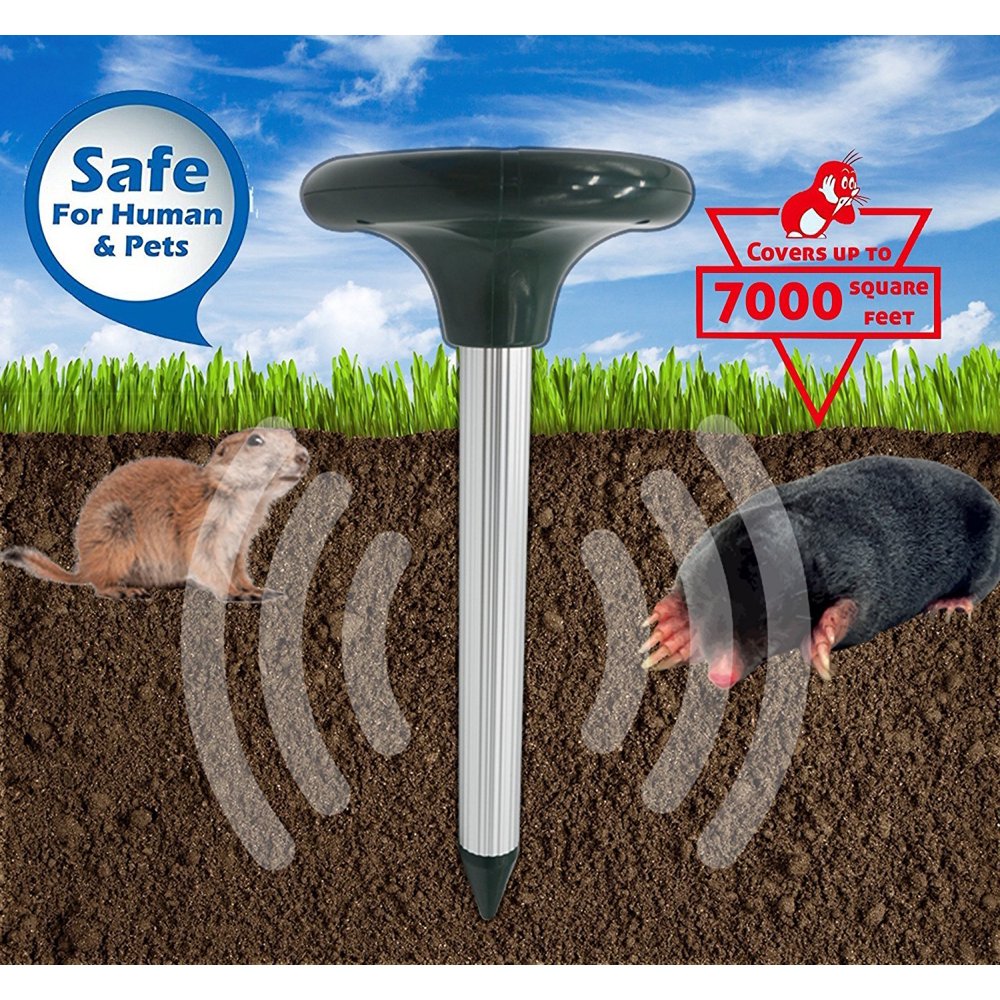 Solar Mole Repeller Snake Gopher Rodent Mice Vole Shrews Waterproof