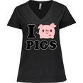 thumbnail image 3 of Inktastic I Love Pigs Women's Plus Size V-Neck T-Shirt, 3 of 5
