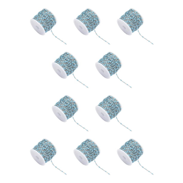 Ounissouiy Cadena de cuentas de acero inoxidable resistente y duradera para fabricación de joyas Amplia gama de funciones y usos Acero+Azul lago Acero+Lago Azul 10Conjunto