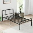 thumbnail image 4 of Demi Bonn Modern Metal Bed Frame with Curved Headboard and Footboard, Metal Platform Bed Frame, Under Bed Storage, Strong Metal Slats Support, Black, 4 of 10