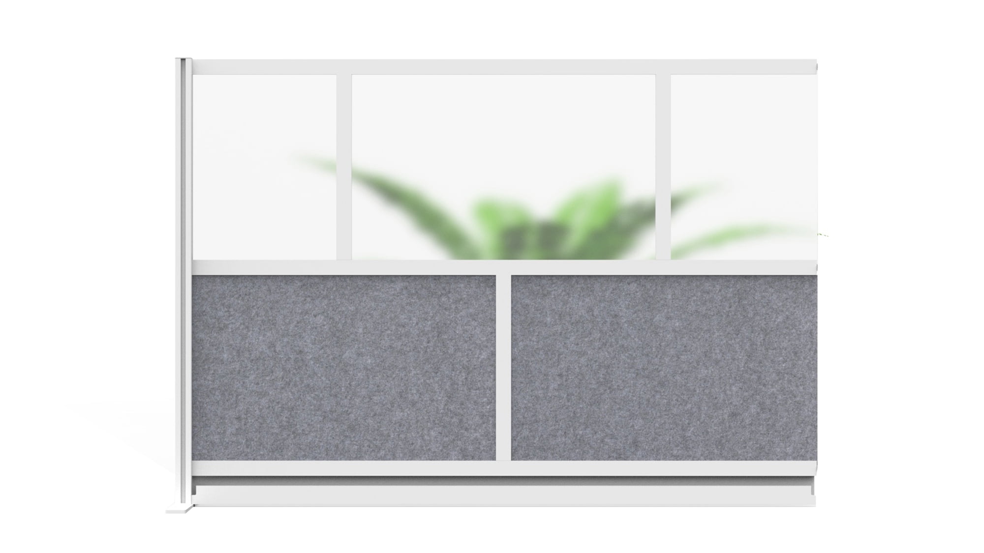 Luxor Freestanding Modular Room Divider Wall System with Built-in Cable Management Tray - 70" x 48" Add-On Wall