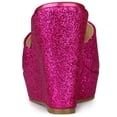 thumbnail image 3 of Sandalias de plataforma sin cordones Allegra K Tacones de cuña Rosa caliente Talla 37, 3 of 6