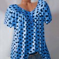 thumbnail image 1 of Hauts pour Femmes, Chemises d'Été à Manches Courtes pour Femmes, Tunique Décontractée Imprimée, Chandail à Col en V, Chemise Blouse à Manches Courtes pour Femmes, Tendance en Liquidation, 1 of 7